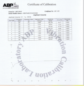 1000240092 | تفسیر نتایج کالیبراسیون شتاب سنج